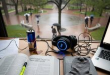 Best Noise-Cancelling Headphones for Studying & Focus in 2025 Messy Dorm Study Desk Photo